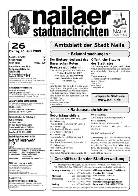 Amtsblatt der Stadt Naila