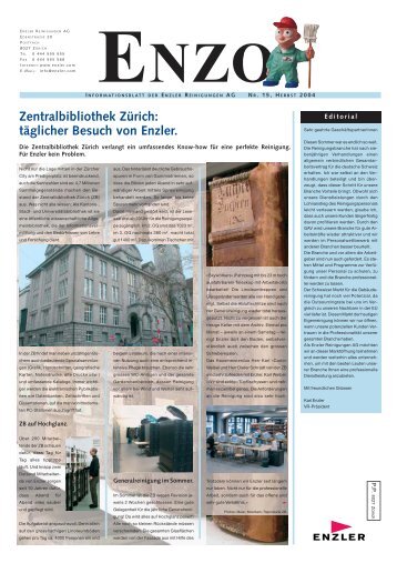 Editorial - Enzler Reinigungen AG