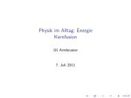 Physik im Alltag: Energie Kernfusion