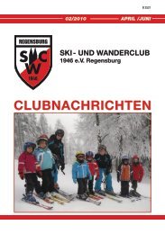 Clubheft 2010/2 - Ski- und Wanderclub 1946 eV Regensburg