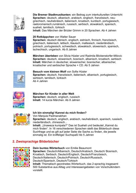 Bilderbücher in mehreren Sprachen - Münchner Stadtbibliothek