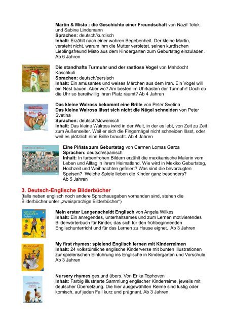 Bilderbücher in mehreren Sprachen - Münchner Stadtbibliothek