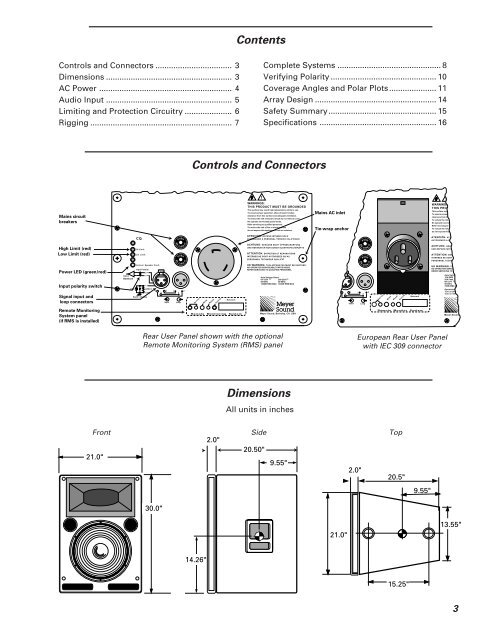 Operating Instructions CQ Series - Meyer Sound Laboratories Inc.