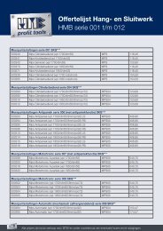 Offertelijst Hang- en Sluitwerk HMB serie 001 t/m 012
