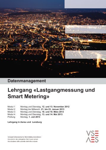 Lehrgang «Lastgangmessung und Smart Metering» - VSE