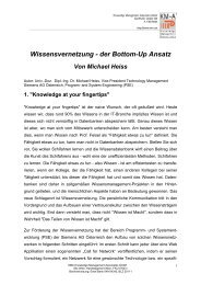 Michael Heiss, Wissensvernetzung â€“ der Bottom-Up Ansatz - KMA