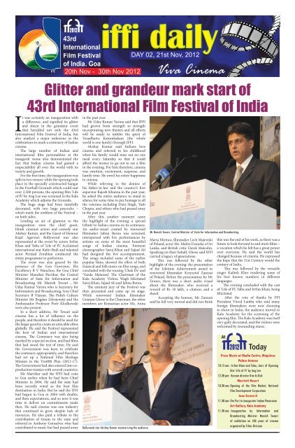 IFFI Bulletin - 21 nd November - International Film Festival of India