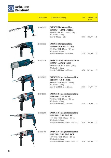 Katalog für Industrie und Handwerk - Gebr. Reinhard - Stahlhandel