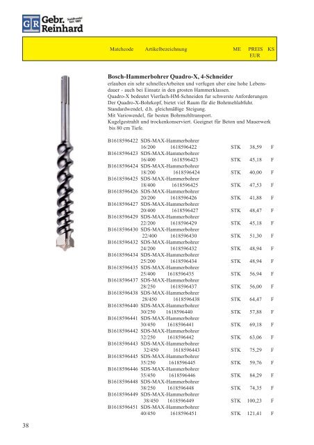 Katalog für Industrie und Handwerk - Gebr. Reinhard - Stahlhandel