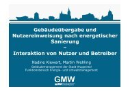 Gebäudeübergabe und Nutzereinweisung nach ... - Stadt Wuppertal