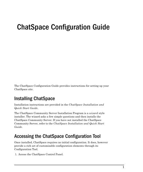 Community Building with ChatSpace Server Manual