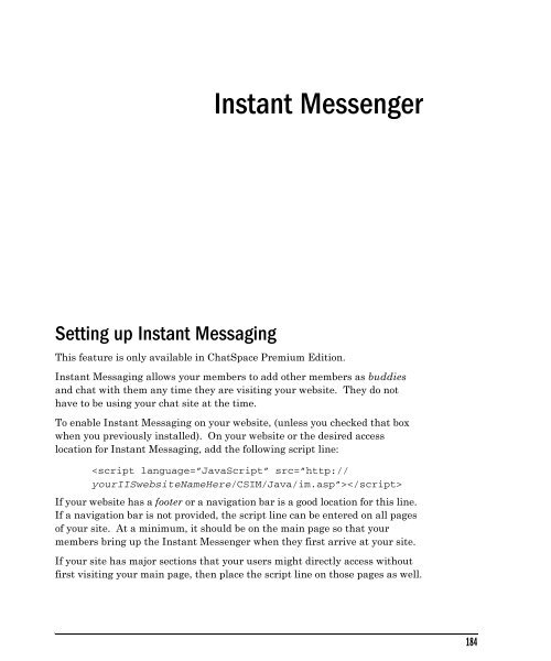 Community Building with ChatSpace Server Manual