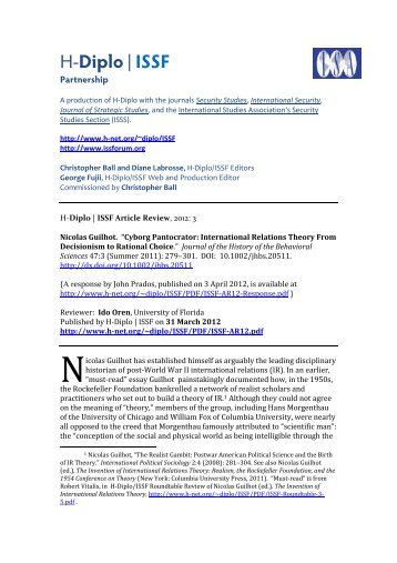 H-Diplo | ISSF Article Review, 2012: 3 - H-Net