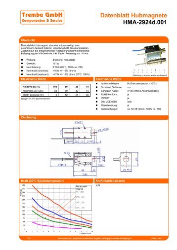 Datenblatt Hubmagnete HMA-2924d.001 Tremba GmbH