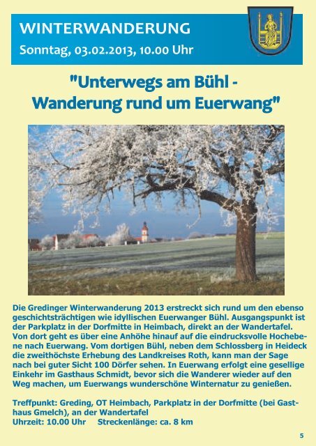 Wanderprogramm 2013 - Stadt Greding