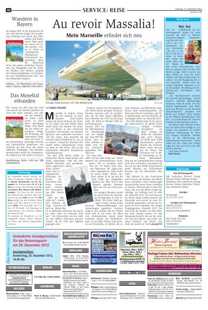 Das Reisemagazin: 15. Dezember 2012 - Marler Zeitung
