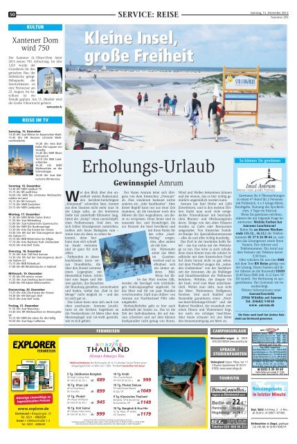 Das Reisemagazin: 15. Dezember 2012 - Marler Zeitung