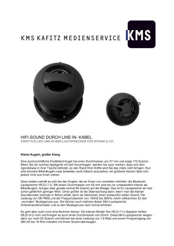 Minispeaker HEJU 7, 239 KB - KMS Kafitz Medienservice GmbH