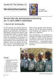 Vereinsinformation - Socialis for The Gambia e.V.