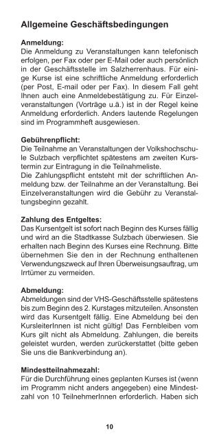 das neue Programmheft zum Download - Stadt Sulzbach/Saar