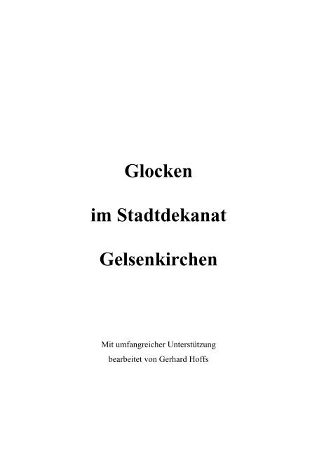 Glockenbuch Stadtdekanat Gelsenkirchen - Glockenbücher des ...