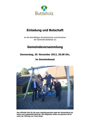 Einladung und Botschaft - Gemeinde Buttisholz