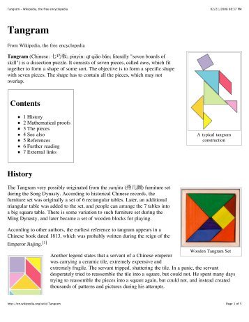 Tangram - Wikipedia, the free encyclopedia - Computer Science ...