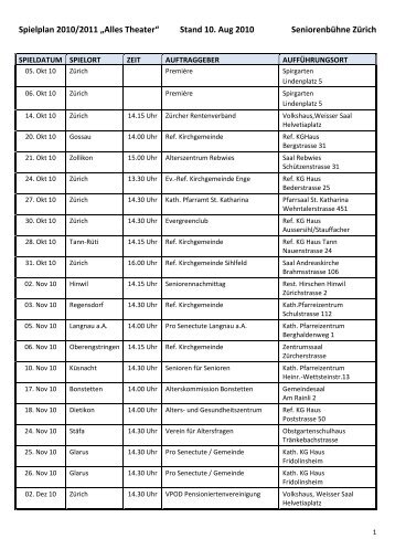 Spielplan 2010/2011 „Alles Theater“ Stand 10 ... - Seniorenbühne