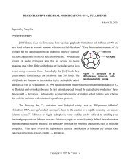 Regioselective Chemical Modifications of C60 Fullerene Yunyi Lu