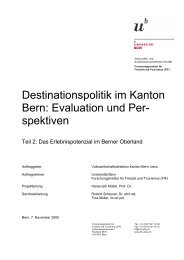Destinationspolitik im Kanton Bern - Forschungsinstitut für Freizeit ...