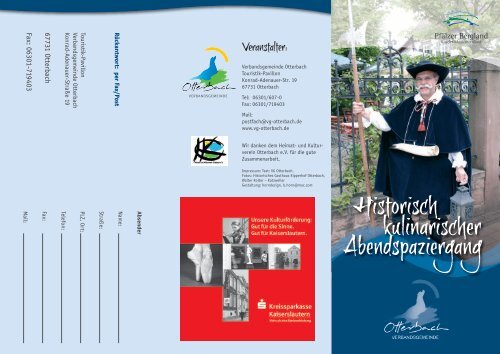 Flyer Historisch kulinarischer Abendspaziergang Otterbach