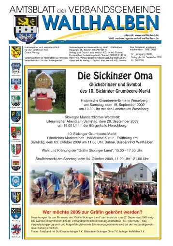 Die Sickinger Oma - Verbandsgemeinde Wallhalben