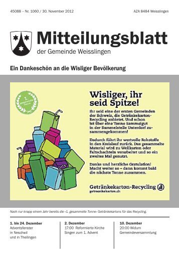 Mitteilungsblatt - Weisslingen