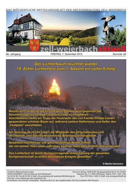 Mitteilungsblatt kw 49-2012.pdf - Zell-Weierbach
