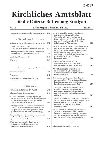 E 4189 Kirchliches Amtsblatt für die Diözese Rottenburg-Stuttgart