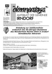 Einladung zur Jubiläumsfeier anlässlich des 50-jährigen ... - Irndorf