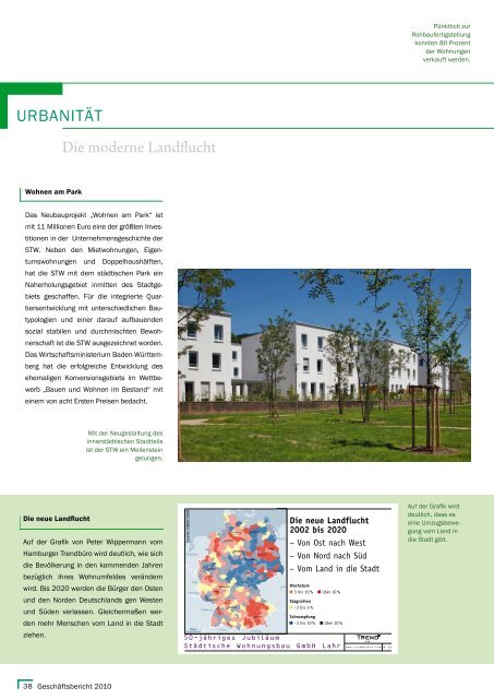 Geschäftsbericht 2010 - Städtische Wohnungsbau GmbH Lahr