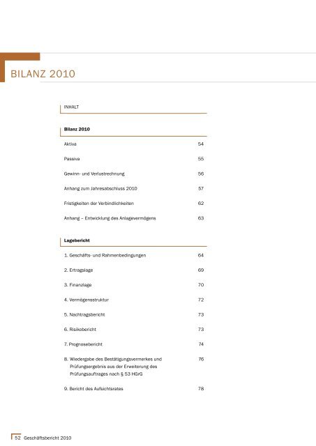 Geschäftsbericht 2010 - Städtische Wohnungsbau GmbH Lahr