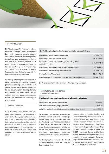 Geschäftsbericht 2010 - Städtische Wohnungsbau GmbH Lahr