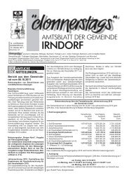 Bericht aus dem Gemeinde- rat vom 06.10.2011 - Irndorf