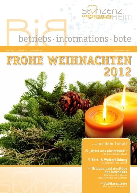 FROHE WEIHNACHTEN 2012 - St. Vinzenz Heim