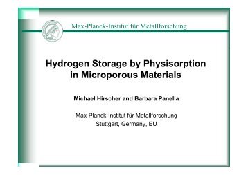 Hydrogen Storage by Physisorption in Microporous Materials