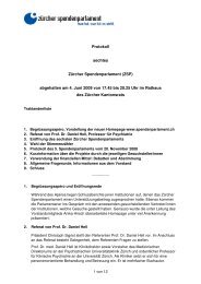 Protokoll sechstes Zürcher Spendenparlament vom 04.06.09