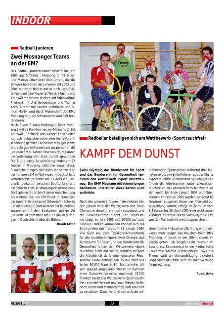 Swiss Cycling Journal 01/2005