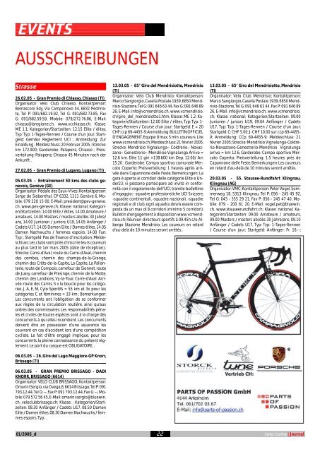 Swiss Cycling Journal 01/2005