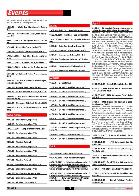 Swiss Cycling Journal 01/2005