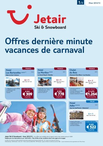 Jetair Ski & Snowboard - promos special carnaval - Solidaris-liege.be