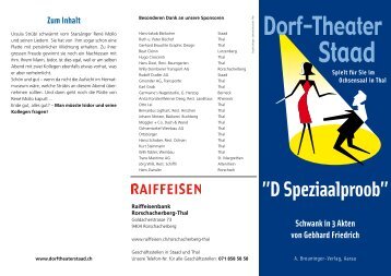 D Speziaalproob” - Dorftheater Staad