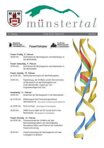 Fasnetfahrplan - Münstertal