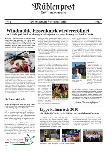 öffnen - Die Windmühle Fissenknick